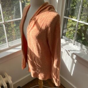 SWEATER BRAND soft stretchy hooded cardigan zipper and pockets